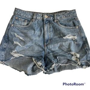 Garage Denim Jean Shorts Blue Size 9 29 Distressed High Rise Mom Festival Womens